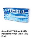 Case Of 10 Boxes Ansell 34-775 Blue S 5 Mil Powdered Vinyl Glove (100 Pcs)