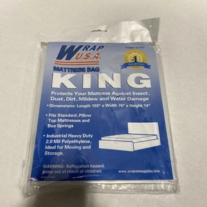 Mattress Bag For Moving Storage 2 Mil Heavy Duty Bed Mattress Cover - Picture 1 of 4