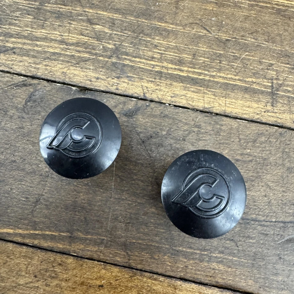 Vintage Cinelli Road Bike Handlebar End Plugs Drop Bar Caps Set 2 Plastic - Image 1 of 4