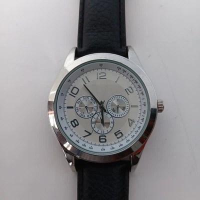 Reloj de pulsera Accutime para hombre caja de 50 mm PC21J - pantalla de esfera blanca -- ¡Batería nueva! Foto 1 de 4