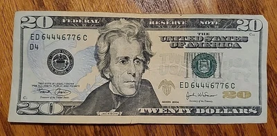 Trinary Double Triple $20 DOLLAR NOTE BILL 64446776  2004 - Image 1 of 4