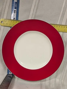 LEICHTER GEBRAUCH Kate Spade Lenox Rutherford Kreis roter Akzent Mittagessen Teller 9 1/2" - Bild 1 von 4