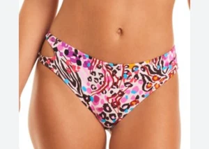 Jessica Simpson Women Large Pink Multi Side Cut Out Bikini Bottom NWT Retail $4 - Bild 1 von 1