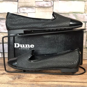 Dune London Genevene Black Reptile Leather Loafers - UK 3 /EU 36 - RRP £65 - New - Picture 1 of 24