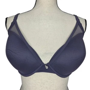 Third Love 34E BH Contour Plunge grau blau Bügel abnehmbare Boost Polsterung - Bild 1 von 4