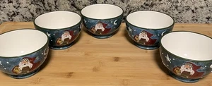 Susan Winget Lot of 5 Certified International Santa Claus Cereal Dessert Bowls - Picture 1 of 7