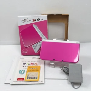 New Nintendo 3DS LL Console Complete Set Pink/White Tested Used Good Condition - Picture 1 of 20