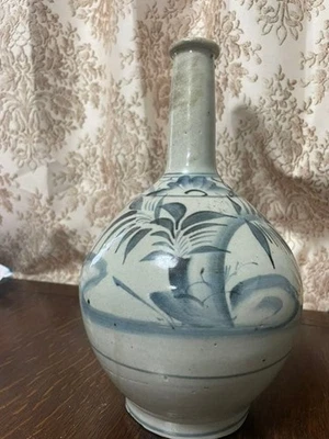 Pottery Flower Vase 19Th Century Antique Japanese Edo IMARI Ware Jar Pot 11.5 in - Image 1 of 4