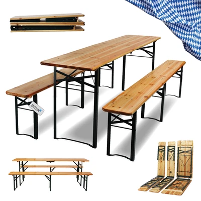 Bierbankgarnitur Bierzeltgarnitur Festzeltgarnitur Klappbar 216cm Bituxx