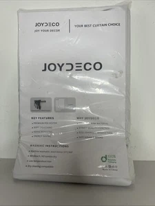 Joydeco Curtain White, 2 Panels, 52" x 90" - Picture 1 of 2