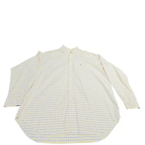 Ralph Lauren Shirt Mens XL Yellow Blue Check Blake 100% Cotton Button Down - Picture 1 of 8