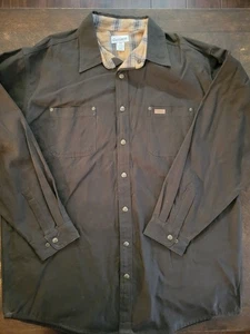 Vintage Carhartt Button Shirt Mens 2XL Tall Brown Canvas Inner Lining XXL - Picture 1 of 8