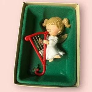 Vintage Angel Harp Christmas Stocking Holder Hanger Russ 90s Cherub New In Box - Picture 1 of 2
