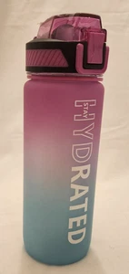 STAY HYDRATED - 27 Oz. - Water bottle - with time lines - NEW - Picture 1 of 4