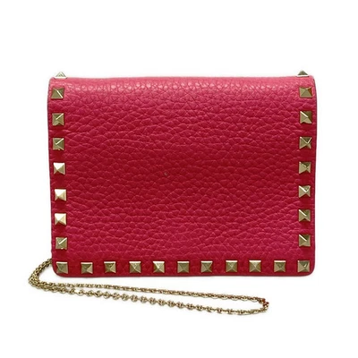 Carteira autêntica VALENTINOGARAVANI Rockstud ouro rosa couro hardware outro estilo - Imagem 1 de 4