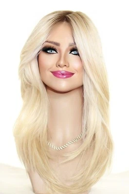 Peluca frontal de encaje monotop SIZZLE de Tressallure | 24/102/R12 rubia enraizada Foto 1 de 4