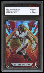 KE'SHAWN VAUGHN 2020 PANINI PHOENIX FIRE BURST 1ST GRADED 10 ROOKIE CARD RC NFL