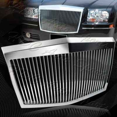Parrilla delantera vertical estilo fantasma cromo ABS para Chrysler 300 300C 2005-2010 Foto 1 de 4