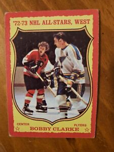 1973-74 Topps Set Break-BOBBY CLARKE Hockey Card #50   Flyers