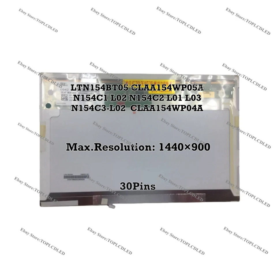 LTN154BT05 Fit CLAA154WP05A N154C1 L02 N154C2 L01 L03 N154C3-L02 CLAA154WP04A - Image 1 of 1