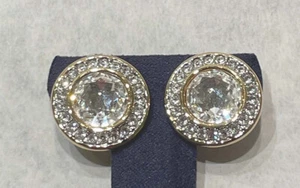 Pendientes de poste de botón redondos de cristal brillante firmados por SWAROVSKI - Imagen 1 de 5