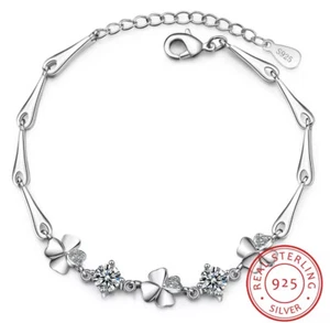 Pulsera de cristal con flores en plata de ley - Imagen 1 de 3