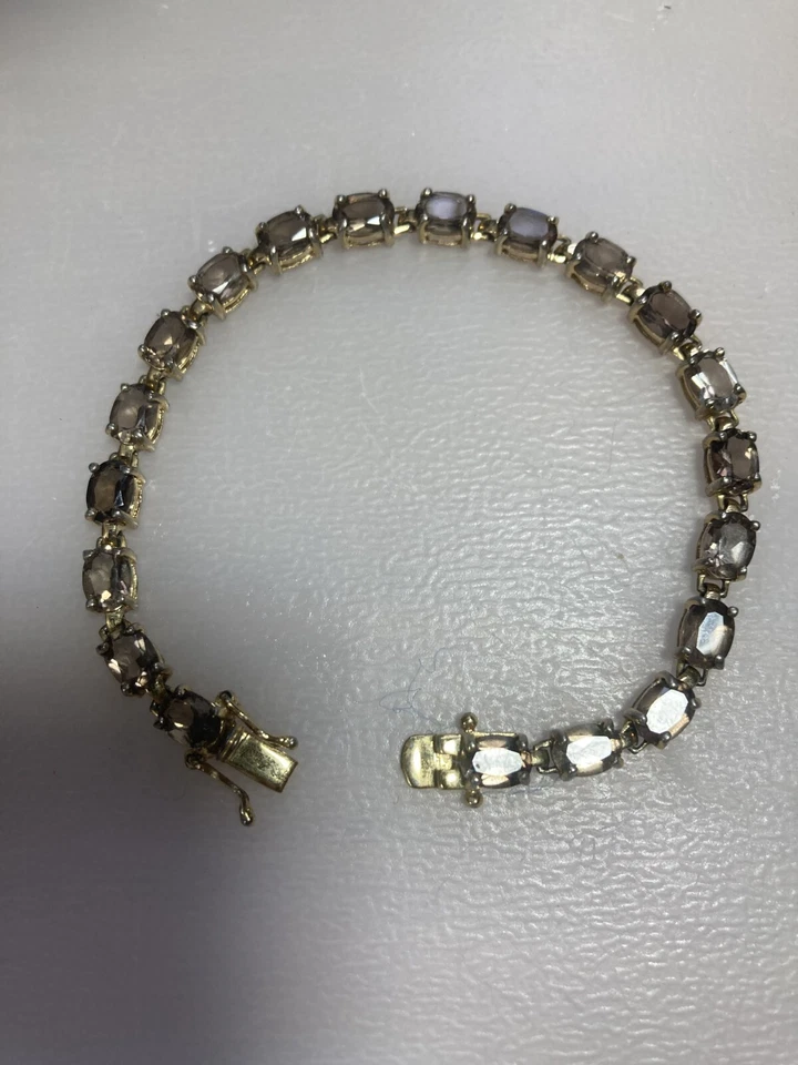 Brazalete de piedras preciosas tailandesas de plata 925 tono oro Foto 1 de 1