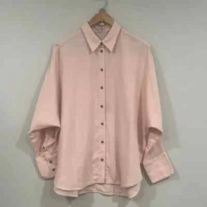Madewell Pink Oversized Button Down Long Sleeve Dolman Shirt L NWT - Picture 1 of 4