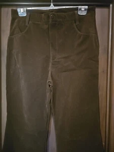 Vintage Charades Women's Large Disco Brown Pants Flared Legs 2 Front Pockets - Picture 1 of 11