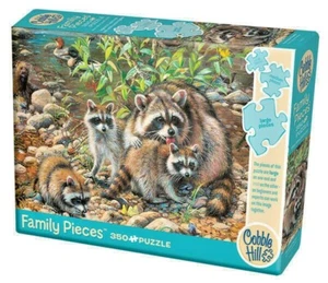 COBBLE HILL FAMILY PIECES 350 PC PUZZLE: RACCOON FAMILY - Picture 1 of 3