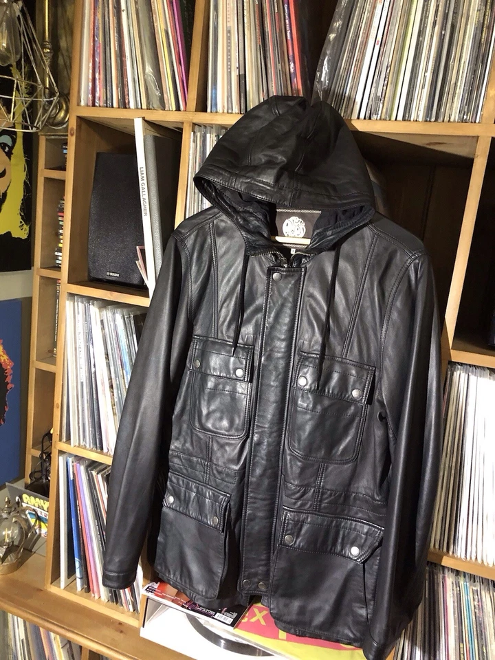 Men’s Pretty Green Black Leather Jacket Superb Condition Medium  - Image 1 of 4