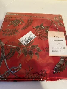 *NEW SEALED* 35 x 35 Large Square Silk Like Head Neck Scarf Fire Engine Red Tree - Picture 1 of 5
