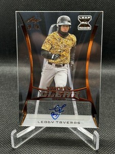 2020 Leaf Trinity Clear LEODY TAVERAS Bronze Acetate RC Auto /40 - Rangers