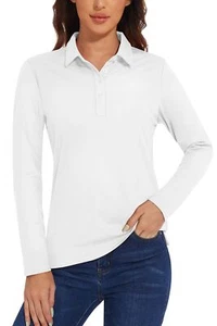 UPF 50+ Women's Long Sleeve Polo Shirts Casual Golf Quick Dry T-Shirts Sun Shirt - Bild 1 von 39