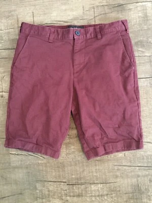 Mens PACSUN Size 28 Slim Shorts Maroon  Cuffed  Waist measures 30" - Image 1 of 4
