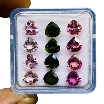 VVS 12 Pcs Natural Tourmaline 5mm Pear Cut Loose Untreated Gemstones 5.20 Cts - Image 1 of 4