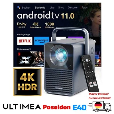 Android Ultimea Poseidon E40 TV 4K Beamer 1000 ANSI Lumen Projector Native 1080 - Bild 1 von 4