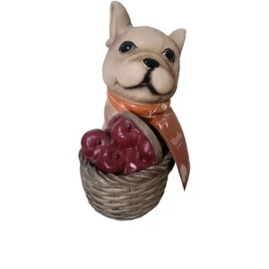 Martha Stewart Autumn Fall French Bulldog With Apples + Scarf NWT - Picture 1 of 10