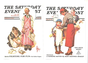 Norman Rockwell The Saturday Evening Post 5" x 7" Prints Lithographs Set 1972 - Picture 1 of 2