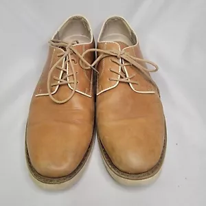 GBX Lace Up Brown / Beige Leather Oxford Comfort Foam Shoes Men's Sz 10.5 M - Picture 1 of 9
