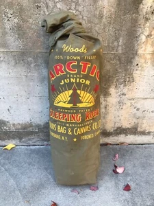 Vintage Woods Bag & Canvas Junior Sleeping Robe Hunting Bag Arctic 100% Down - Picture 1 of 13