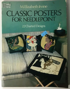 22 Classic Posters by M. Elizabeth Irvine ~ Needlepoint Patterns 1978 Retro - Picture 1 of 9