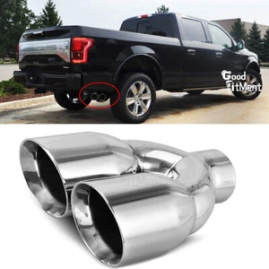 Para Ford F-150 2.5" Entrada 3.5'' Salida 9.5" Largo Doble Pared Escape Doble Punta 1x - Imagen 1 de 13