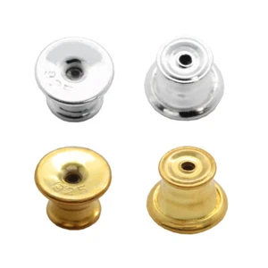 Sterling Silber 925 Ohrstecker Ohrpfostenmuttern 4mm für Ohrringe mit Silikon - Picture 1 of 3