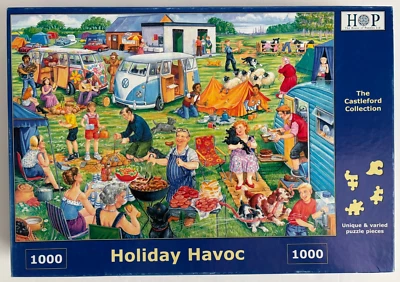 HOP House of Puzzles Holiday Havoc 1000 Piece Puzzle Counted & Complete - Image 1 of 4