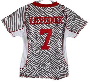 Rare Nike On Field Colin Kaepernick 49ers Stitched Zebra Jersey Youth Girl L - Picture 1 of 11
