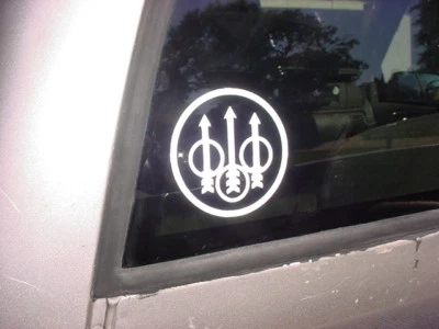 Beretta Logo White High Gloss Die Cut Window Sticker 3 x 3" - Image 1 of 2