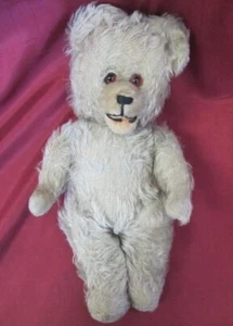 1930s ANTIQUE GERMAN MOHAIR 14” TEDDY BEAR STUFFED TOY GLASS EYES - Picture 1 of 8