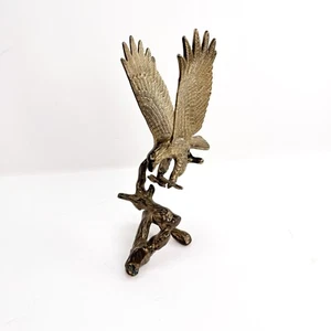 Vintage massiver Messing schwebender amerikanischer Adler Vogel mit Ast Flügeln Retro MCM - Bild 1 von 15