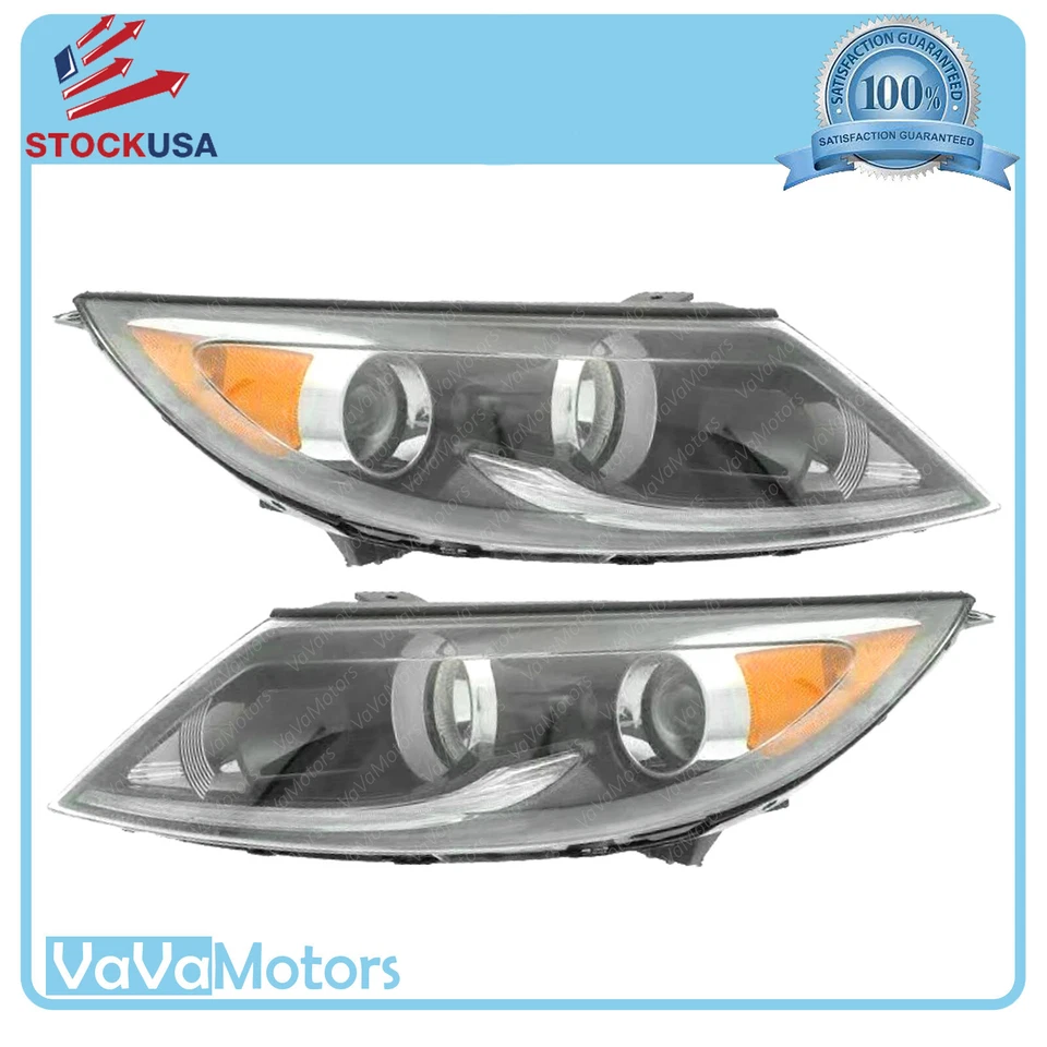 Fits 2013 2016 KIA Sportage Headlight Halogen w/ LED DRL Tube Driver Passenger - Image 1 of 4